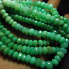 15 inches - Full Strand - Gorgeous High Quality - Green - CRYSOPHRASE - Micro Faceted Rondell Beads size 6 - 7 mm approx